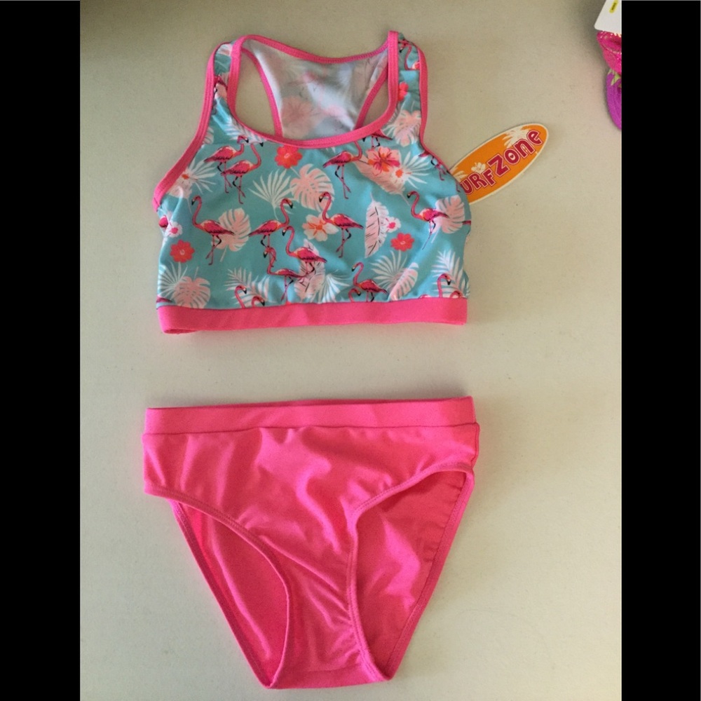 NWT Surf Zone sz 7 flamingo bright pink‎ 2pc